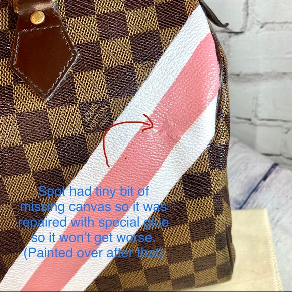 Louis Vuitton Damier Ebene Speedy 30 custom painted with key Cles pouch - Picture 4 of 15